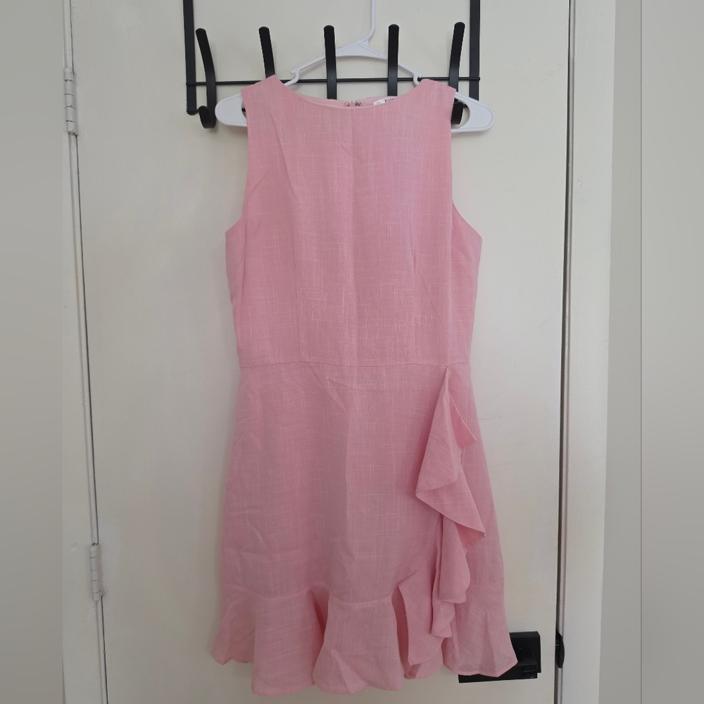 Esley Blush Pink Sleeveless Ruffle Dress